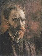 Self Portrait with pipe, Vincent Van Gogh